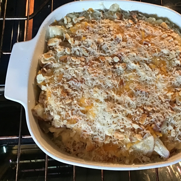 Parmesan-Crusted Au Gratin Potatoes and Onion