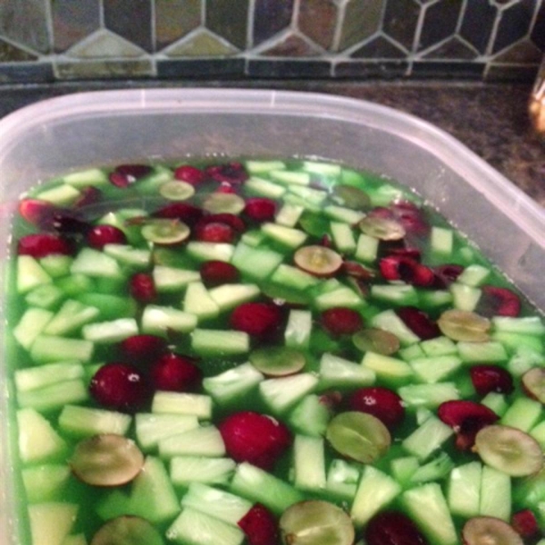 Lime Fruit Salad in a Mold