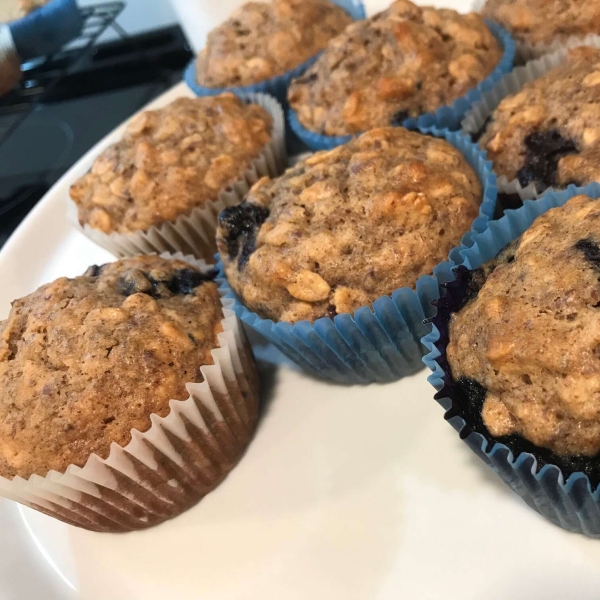 Blueberry Banana Coconut Flax Muffins