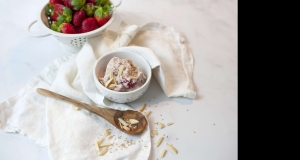 Almond and Strawberry Tahini Ice Cream