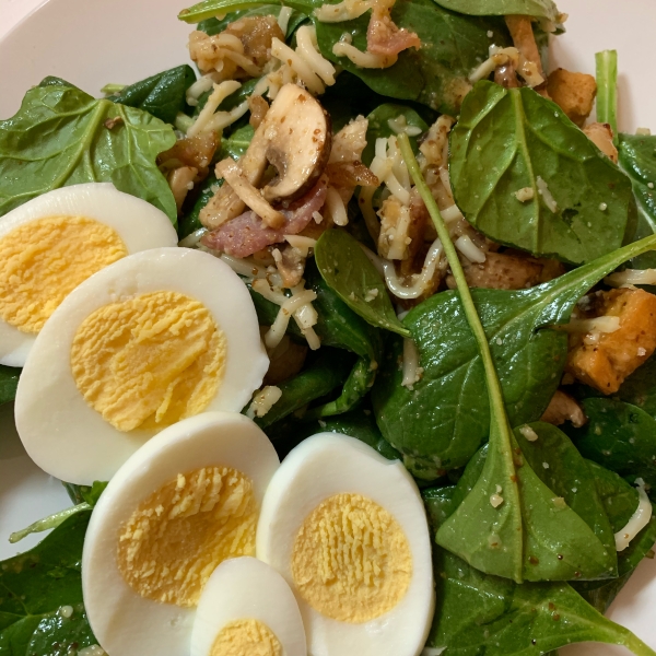 Spinach Salad with Warm Bacon-Mustard Dressing