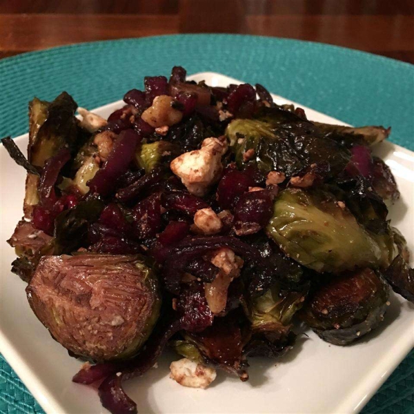 Balsamic Brussels Sprouts with Feta Cheese and Walnuts