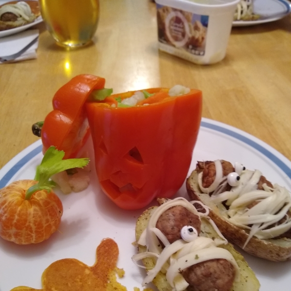 Mummified Meatballs in Crispy Potato Skin Coffins