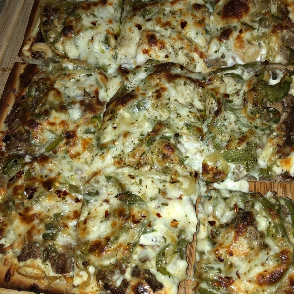 Easy Philly Cheese Steak Pizza