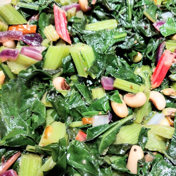 Swiss Chard with Garbanzo Beans and Fresh Tomatoes