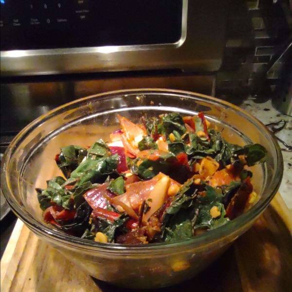 Swiss Chard with Garbanzo Beans and Fresh Tomatoes