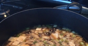 Japanese Soup with Tofu and Mushrooms