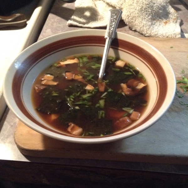 Japanese Soup with Tofu and Mushrooms