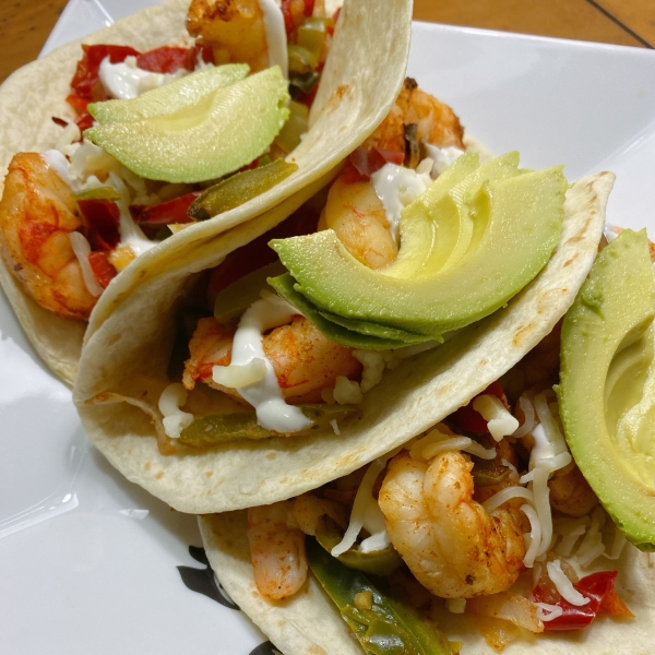 Air-Fried Shrimp Fajitas