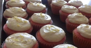 Strawberry Cupcakes with Lemon Zest Cream Cheese Icing