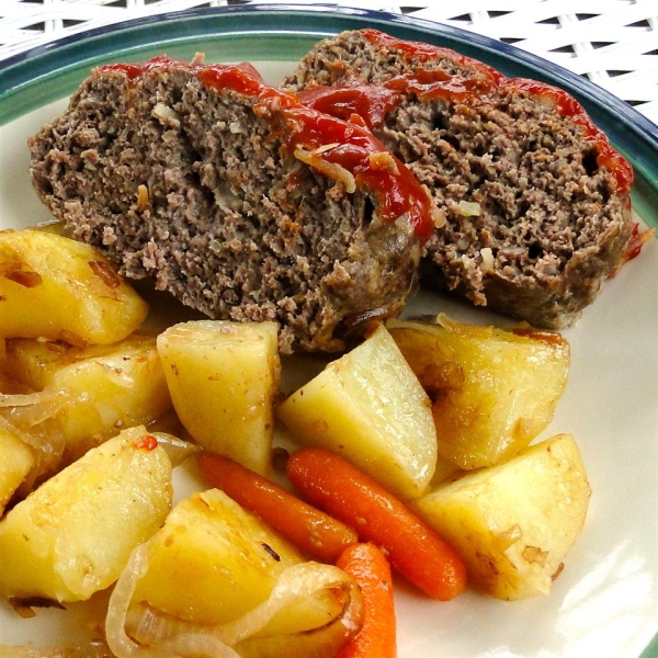 Clay Pot Meatloaf and Potatoes