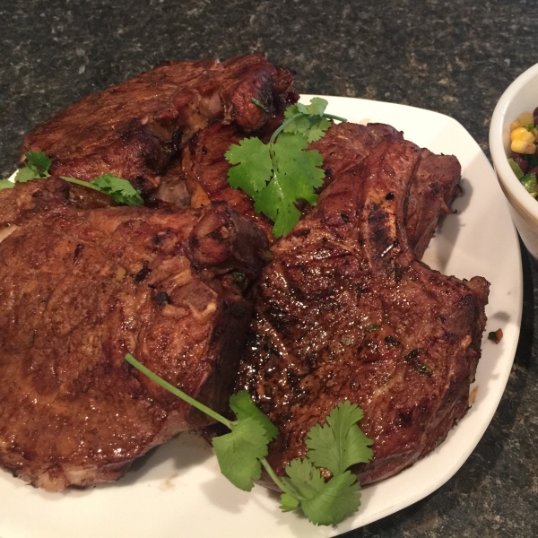 Grilled Jamaican Jerked Pork Loin Chops