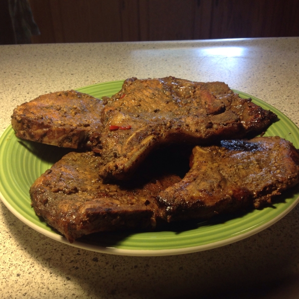 Grilled Jamaican Jerked Pork Loin Chops