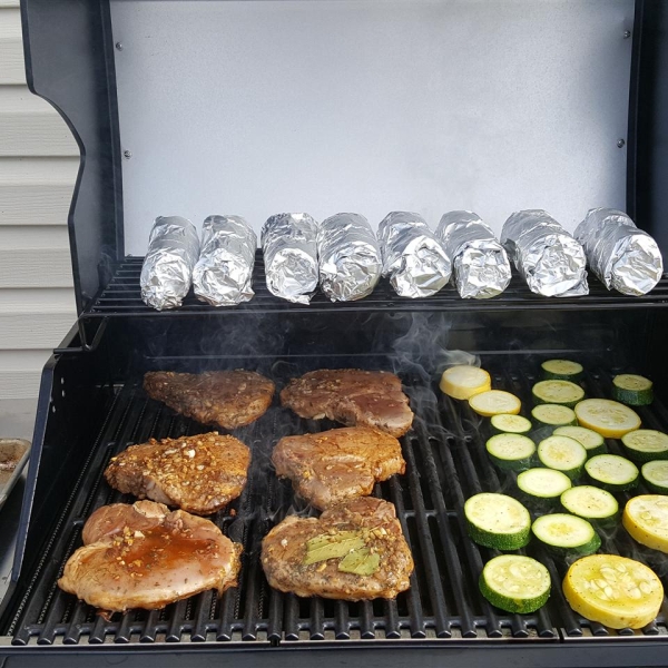 Grilled Jamaican Jerked Pork Loin Chops