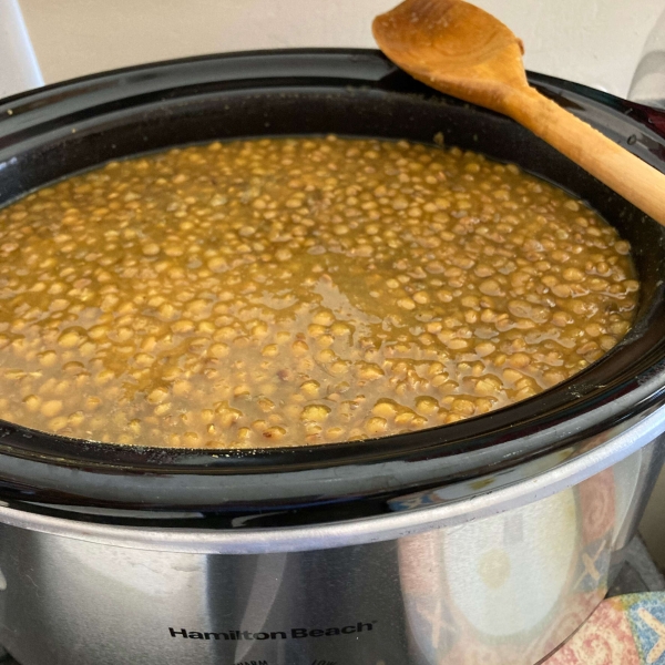 Slow Cooker Mild Curry Split Black Lentils