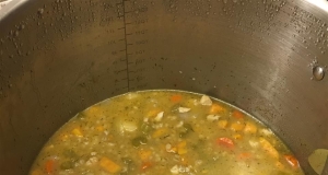 Chicken Barley Soup with Sweet Potato