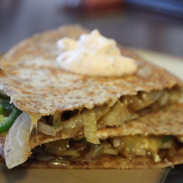 Caramelized Onion and Jalapeño Quesadillas