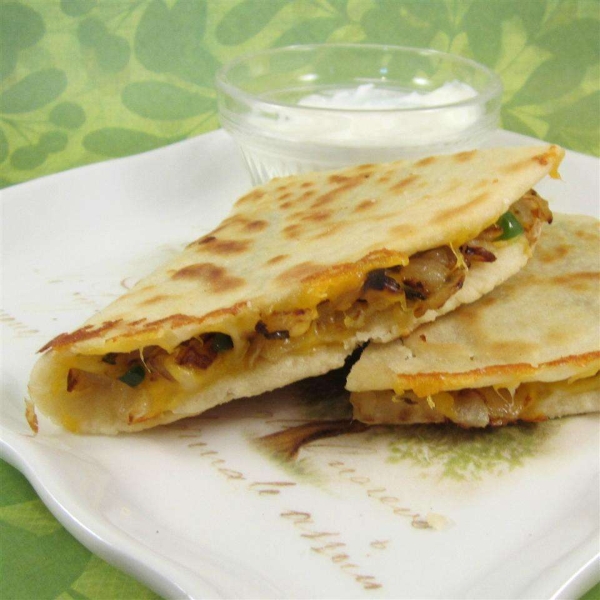 Caramelized Onion and Jalapeño Quesadillas