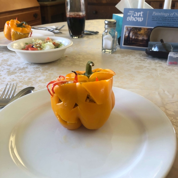 Stuffed Jack-O-Lantern Bell Peppers