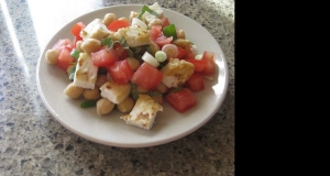 Halloumi, Chickpea, and Tomato Salad with Mint