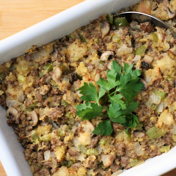 Sweet and Savory Sausage Cornbread Stuffing