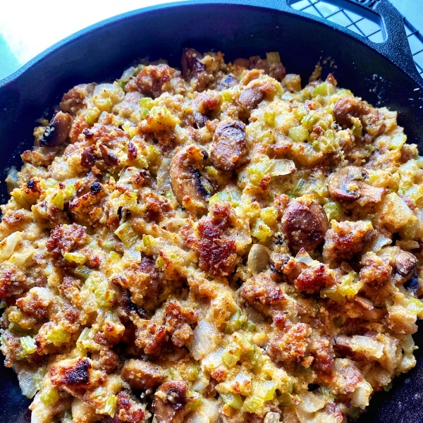 Sweet and Savory Sausage Cornbread Stuffing