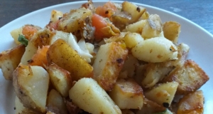 Roasted Potatoes with Tomatoes, Basil, and Garlic