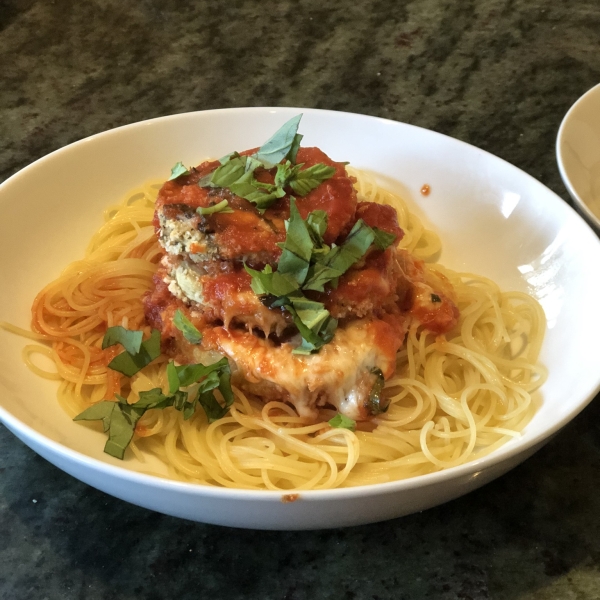 Crispy Eggplant Parmesan Stacks