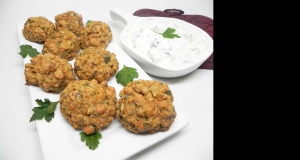 Spicy Baked Falafel with Tzatziki
