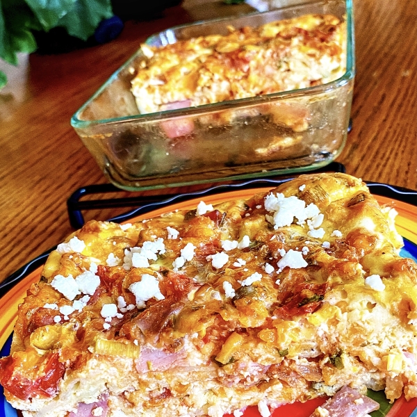 Mexican Ham and Cheese Breakfast Casserole