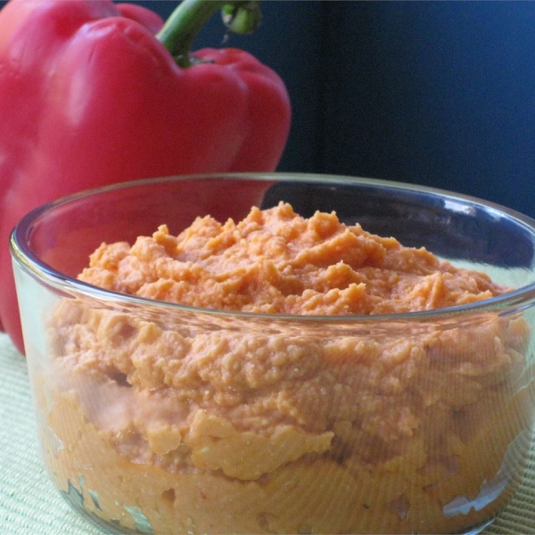 Spicy Roasted Red Pepper and Feta Hummus