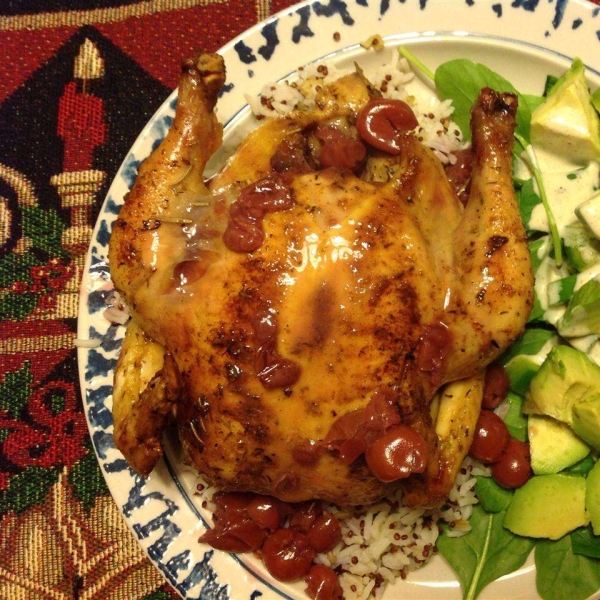 Cornish Hen with Tart Cherry Sauce