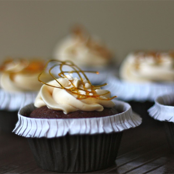 Chocolate Cupcakes with Caramel Frosting