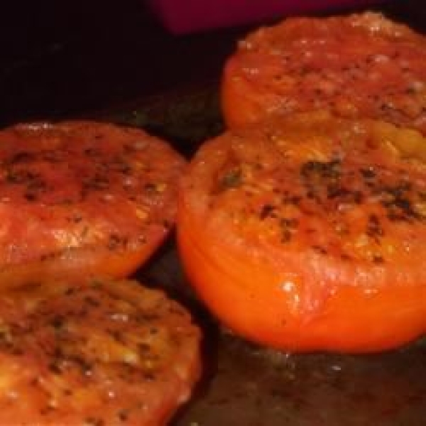 Red, Juicy, Herb-Fried Tomatoes