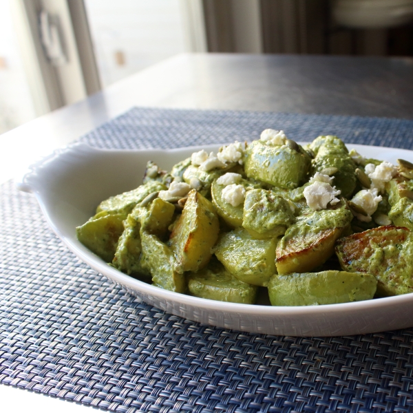 Green Chile Pesto with Roasted Chayote Squash