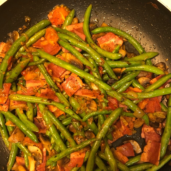 Mushroom and Bacon Green Beans