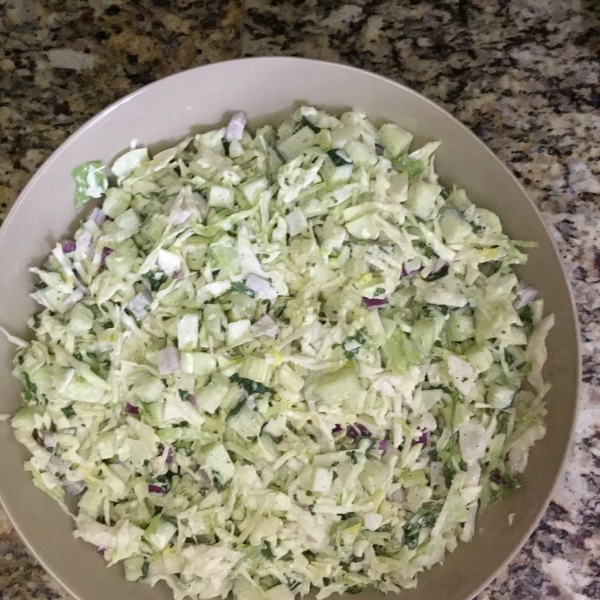 Peppery Coleslaw with Cucumbers and Celery