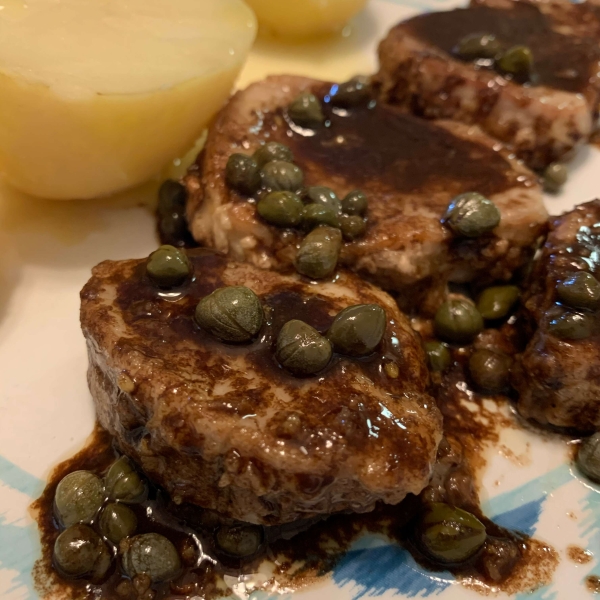 Pork Medallions with Balsamic Vinegar and Capers