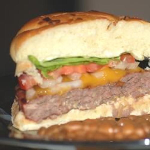 Onion and Cheddar Burgers