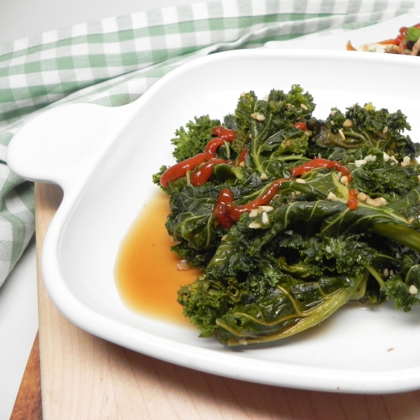 Braised Asian Kale in the Slow Cooker