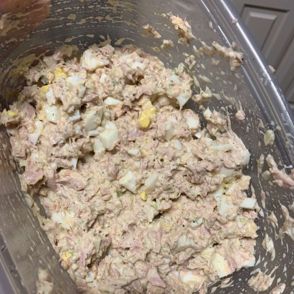 Tuna Salad with Eggs and Pickles