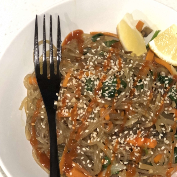 Vegan Japchae Korean Noodles