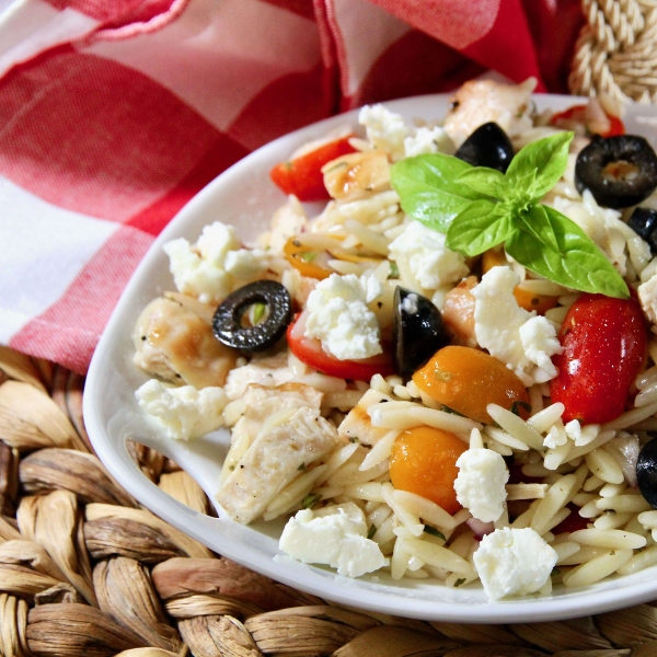 Speedy Chicken, Feta, and Orzo Salad