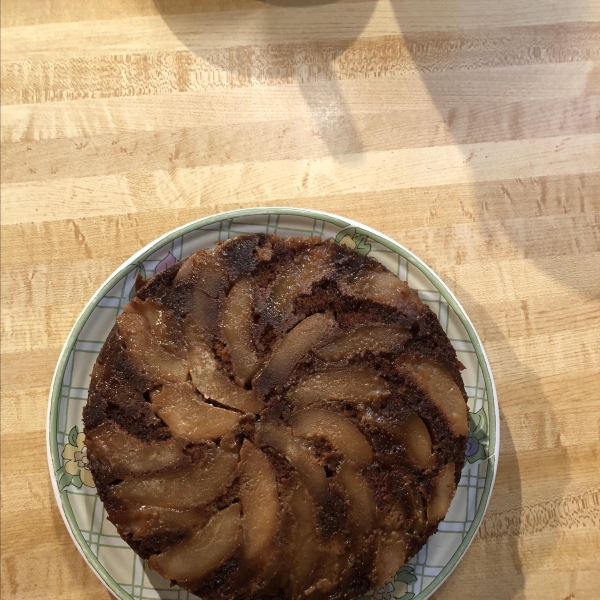 Upside Down Pear Gingerbread Cake