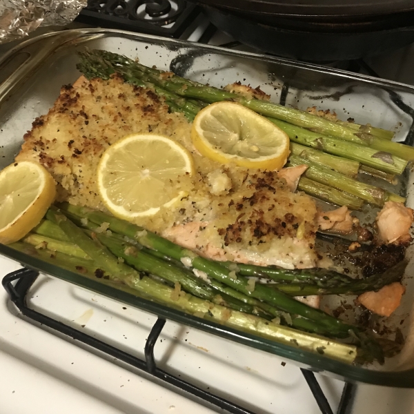 Baked Salmon with Basil and Lemon Thyme Crust