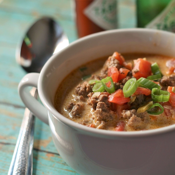Creamy Keto Taco Soup with Ground Beef
