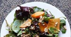 Mixed Greens with Hazelnuts and Persimmons