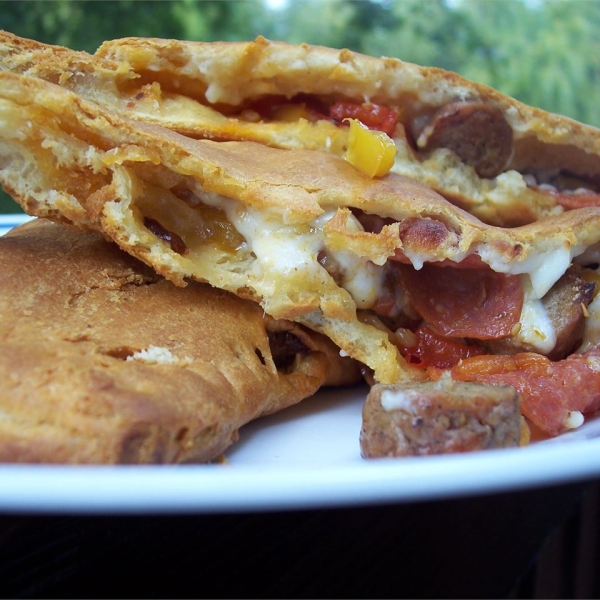 Quick Sausage and Bell Pepper Calzones