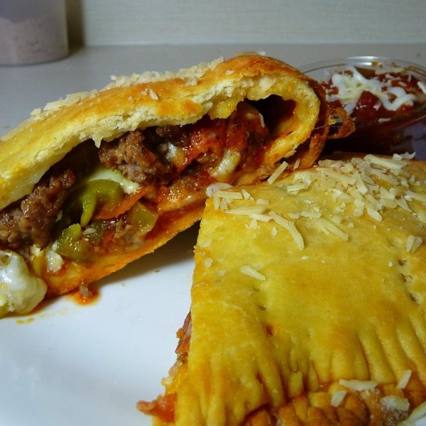 Quick Sausage and Bell Pepper Calzones