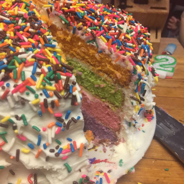 Rainbow Piñata Cake